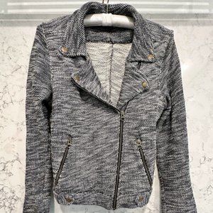 Black and White Cotton Moto Jacket Size Small- Lilla P